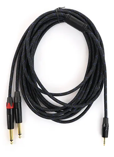AuraSonics J35Y2J63-3-LONG Коммутационный Y-кабель jack 3.5мм <-> 2 x jack 6.35 мм.