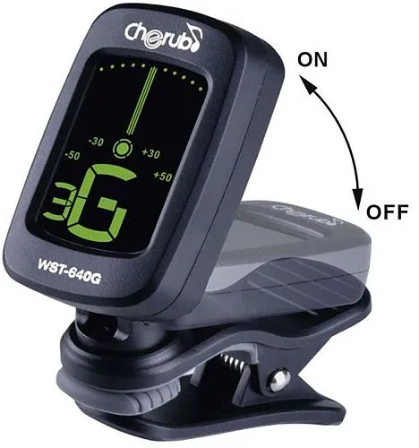 Cherub WST-640G Цифровой гитарный тюнер «прищепка».