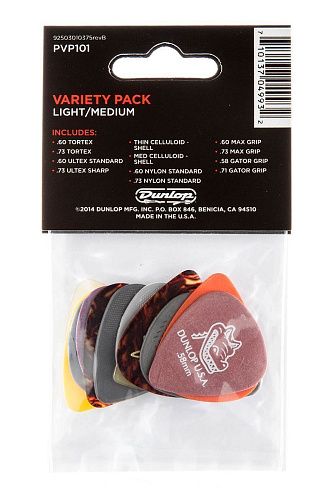 Dunlop PVP101 Набор медиаторов для акустической гитары, 12шт.